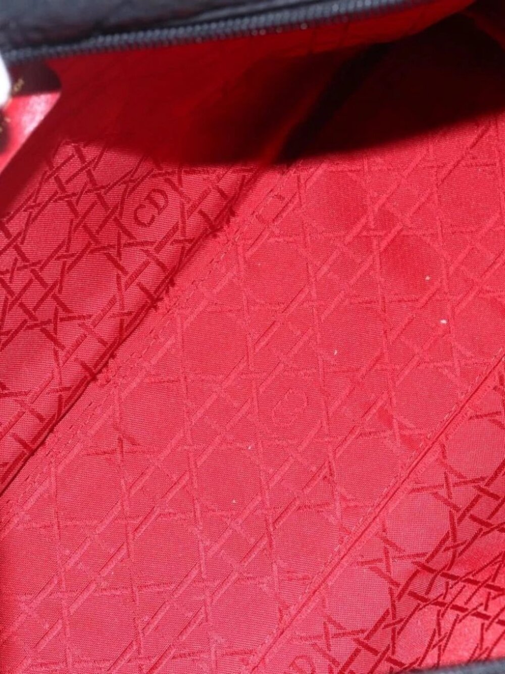 Christian Dior Canage Hand Bag Nylon Black Gold Auth - Picture 13 of 15